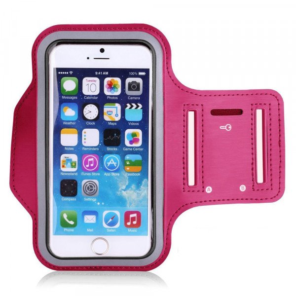 Wholesale Apple iPhone 8 Plus / 7 Plus Sports Armband with Key Pocket (Hot Pink)